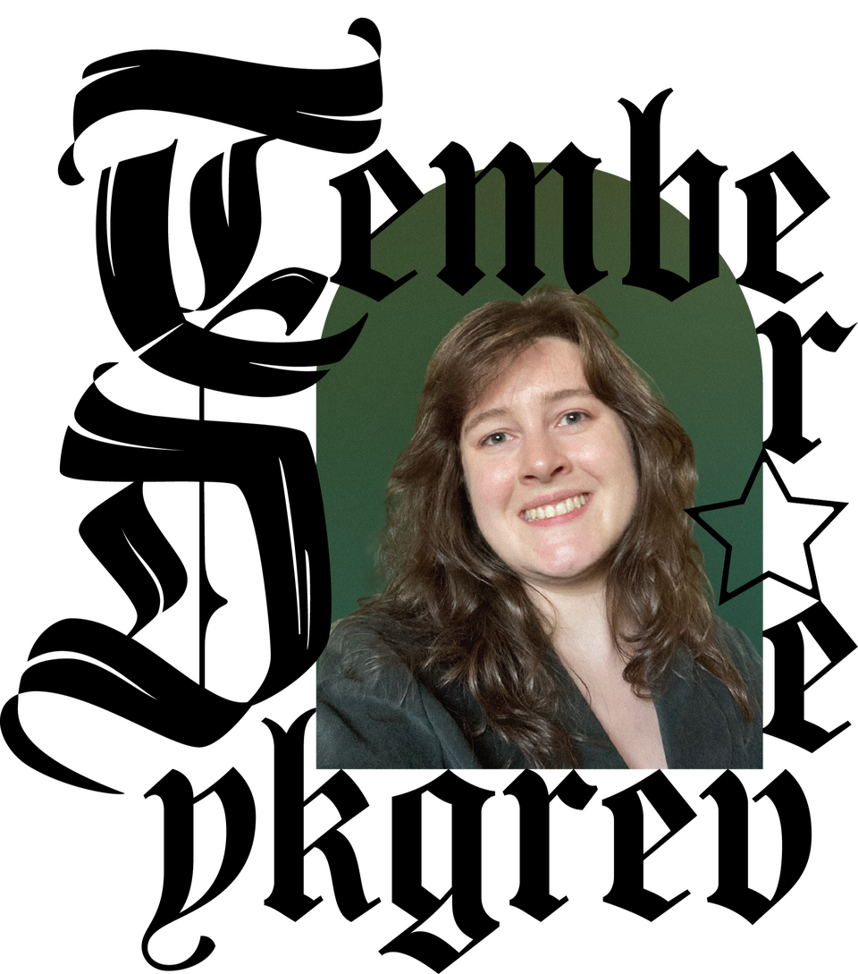 Tember surrounded by her name in a very cool medieval font.